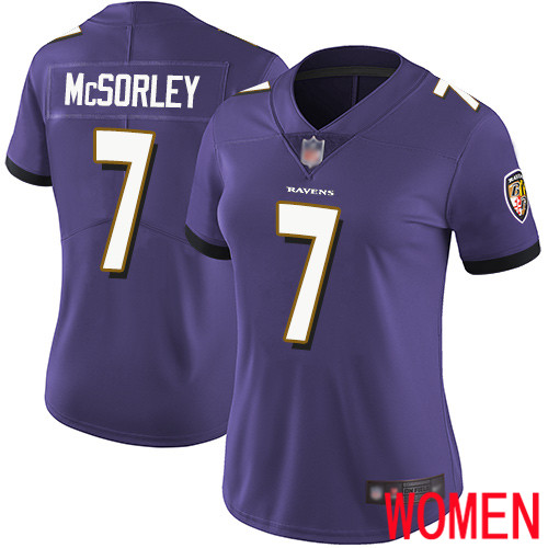 Baltimore Ravens Limited Purple Women Trace McSorley Home Jersey NFL Football #7 Vapor Untouchable->women nfl jersey->Women Jersey